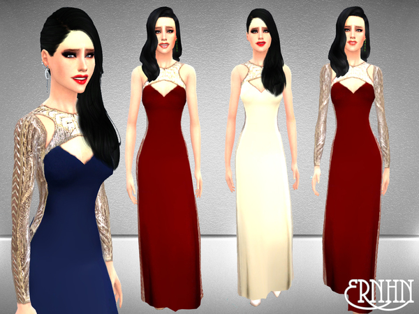 Sims 4 Embellished Maxi Dresses at TSR