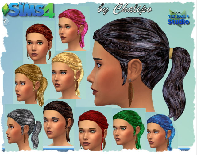Sims 4 Ponytail retexture by Chalipo at All 4 Sims