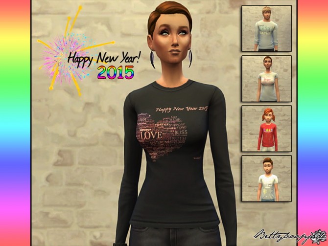 Sims 4 Happy New Year 2015! tees at Sims Artists