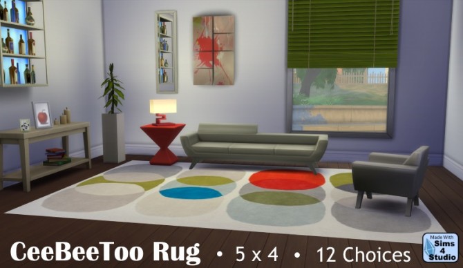Sims 4 CeeBeeToo Rug 5 x 4 by orangemittens at Sims Studio