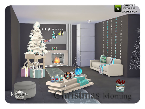 Sims 4 Christmas morning living by jomsims at TSR