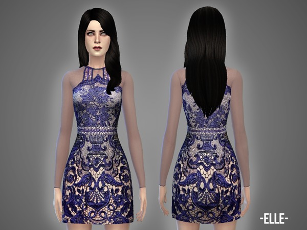 Sims 4 Elle dress by April at TSR