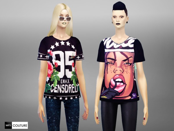 Sims 4 MFS Forever Young T Shirts at TSR