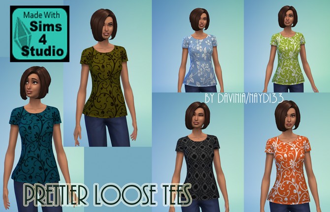 Sims 4 Prettier Loose Tees by Davinia at Mod The Sims