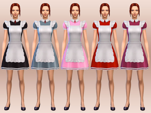 Sims 4 Maid Costume 10 Colors at NotEgain