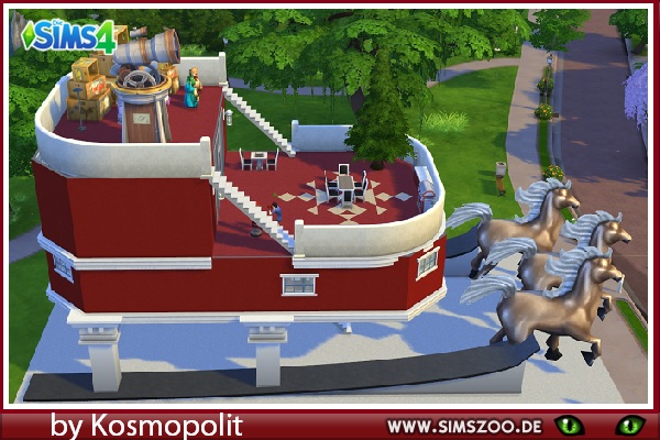 Sims 4 Santa sleigh house by Kosmopolit at Blacky’s Sims Zoo