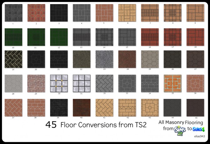 Sims 4 TS2 to TS4 45 Floor Conversions by Elias943 at Mod The Sims
