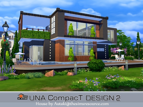 Sims 4 Una Compact Design2 house by Autaki at TSR