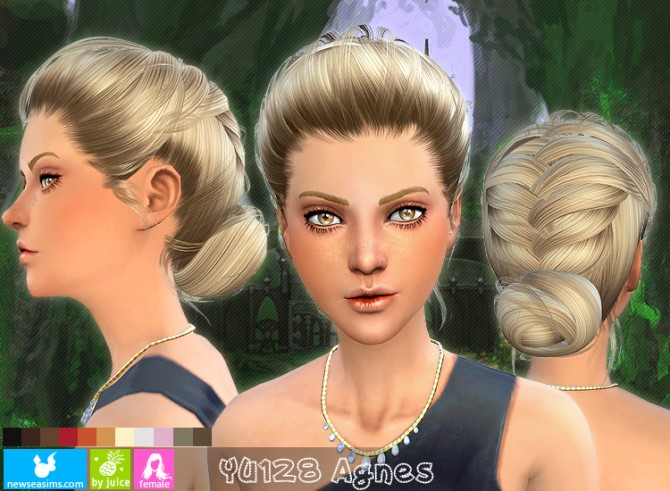 Sims 4 YU128 Agnes hair (pay) at Newsea Sims 4