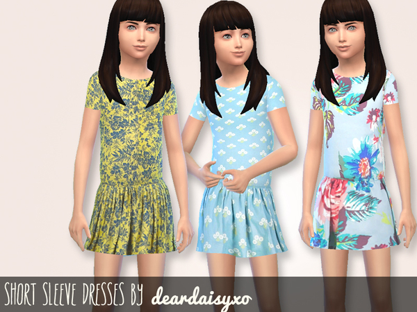 Sims 4 Short Sleeve Dresses by deardaisyxo at TSR
