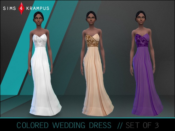 Sims 4 Elegant colored wedding style dresses at Sims 4 Krampus