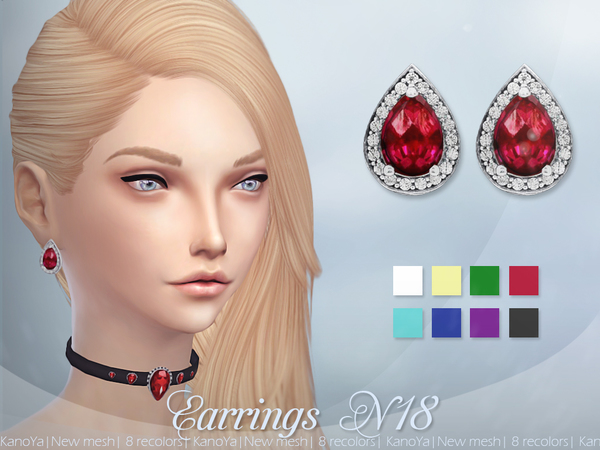 Sims 4 Earrings N18 by Kanoya at TSR
