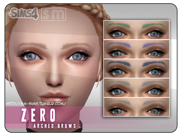Sims 4 Zero Feminine Arched Brows by Screaming Mustard at TSR