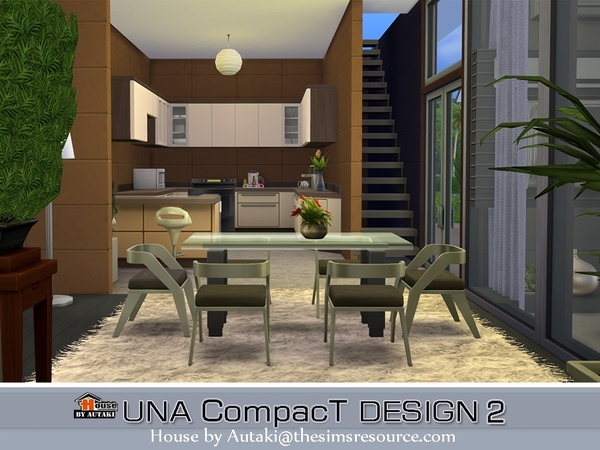 Sims 4 Una Compact Design2 house by Autaki at TSR