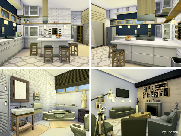 Sims 4 Gray Escape house by Lhonna at TSR