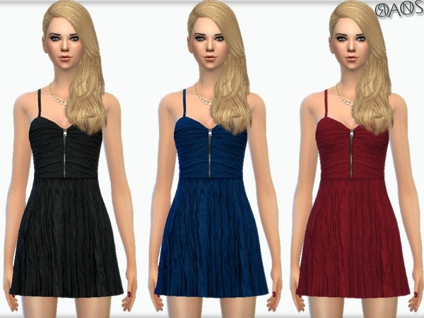 Sims 4 Structured Zip Dress by OranosTR at TSR