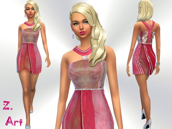 Sims 4 Barbie Style dress by Zuckerschnute20 at TSR