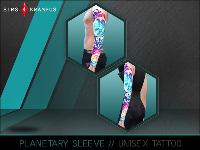 Sims 4 Planetary sleeve tattoo at Sims 4 Krampus