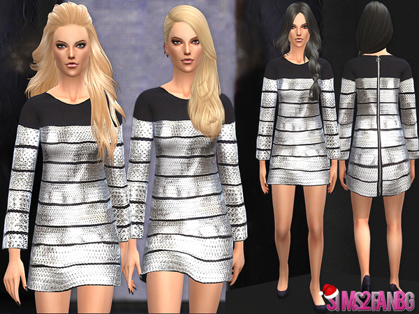 Sims 4 Designer dress XMAS gift 1 by sims2fanbg at TSR