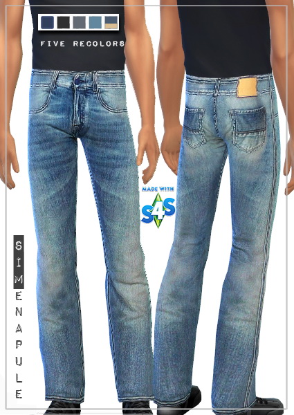 Male Jeans 01 by Ronja at Simenapule » Sims 4 Updates