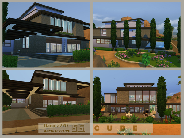 Sims 4 CUBE modern house by Danuta720 at TSR
