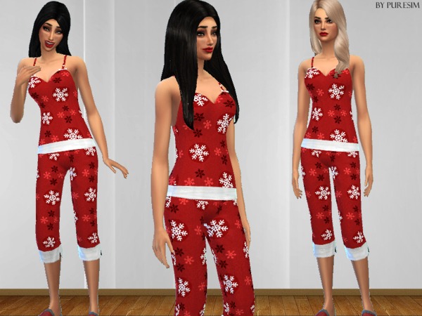 Sims 4 Christmas Pyjama by Puresim at TSR