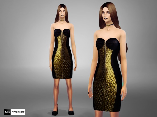 Sims 4 MFS Poison Tight Dress by MissFortune at TSR