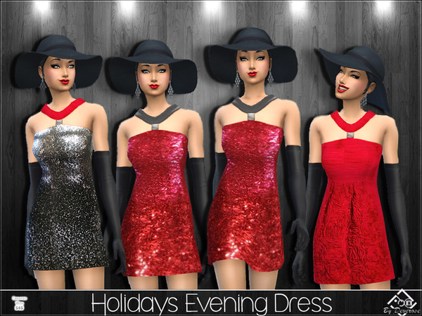 Sims 4 Holidays Evening Dress by Devirose at TSR
