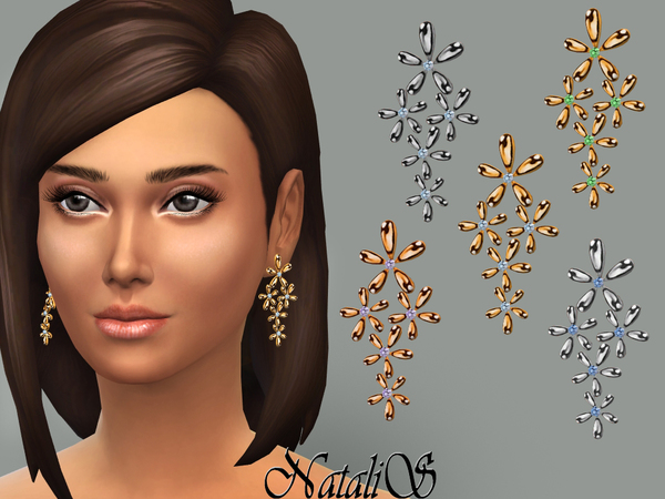 Sims 4 Gentle flowers earrings by NataliS at TSR