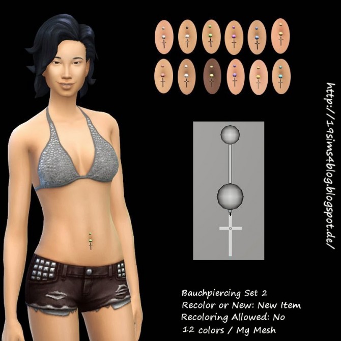 Sims 4 Belly Piercing Set 2 at 19 Sims 4 Blog