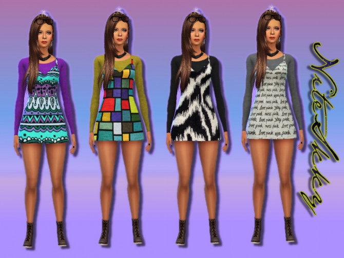 Sims 4 Jumper dress at NiteSkky Sims