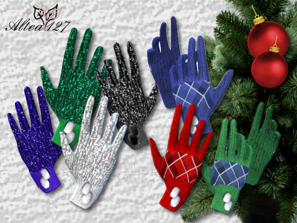 Sims 4 Christmas Gloves by Altea127 at TSR