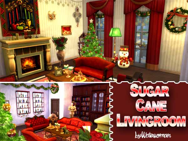 Sims 4 Sugar Cane Livingroom by Waterwoman at Akisima