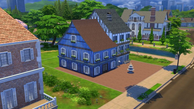 Sims 4 Blue Alsace wall at Meinkatz Creations