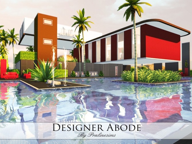 Sims 4 Designer Abode house by Pralinesims at TSR