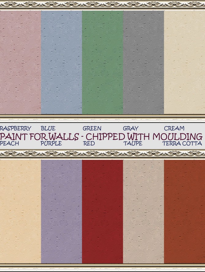 Sims 4 Chipped Paint with Moulding by Simmiller at Mod The Sims