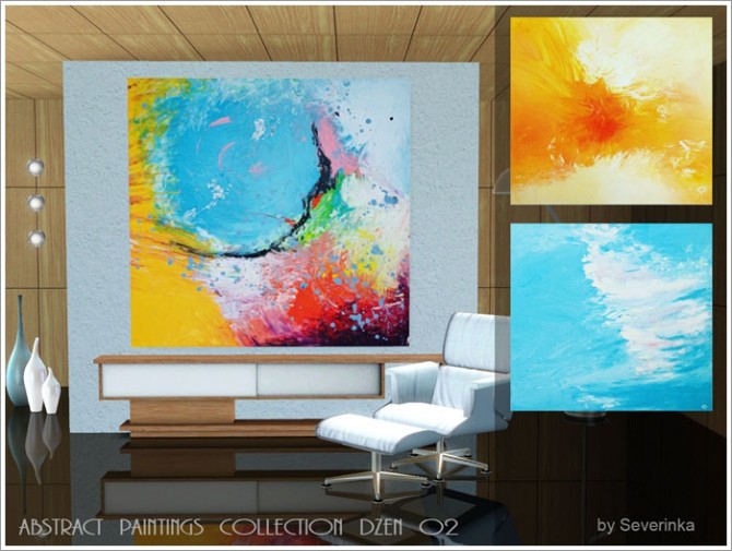 Sims 4 Abstract paintings collection DZEN at Sims by Severinka