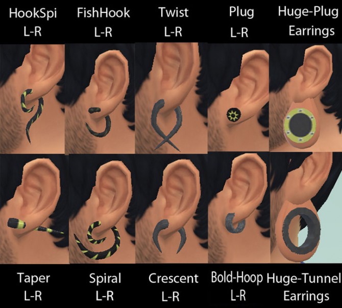 Sims 4 10 Piercings set semi layerable by necrodog at Mod The Sims