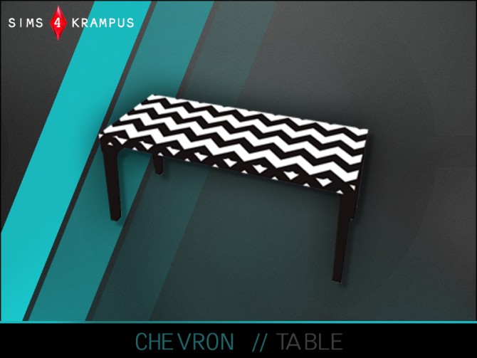 Sims 4 Chevron table and chair at Sims 4 Krampus