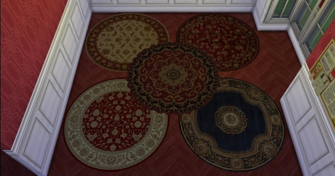 Sims 4 Oriental Circular Rug by AdonisPluto at Mod The Sims
