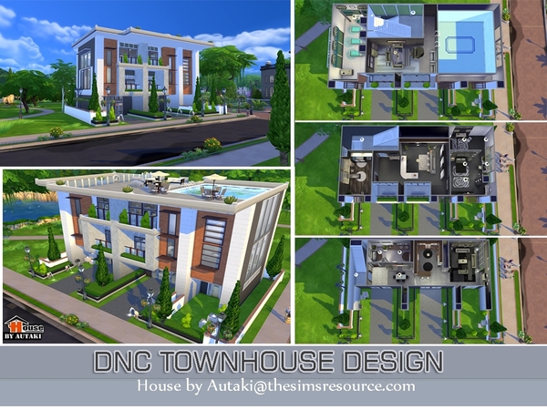Sims 4 DNC Townhouse Design by Autaki at TSR
