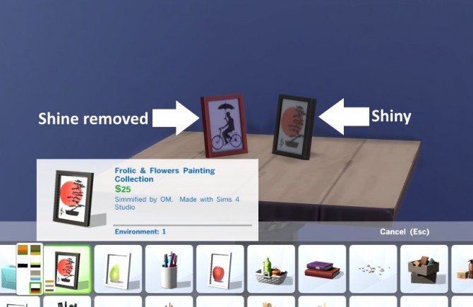 Sims 4 Remove Shine from an Object Recolor Using S4S at Sims 4 Studio