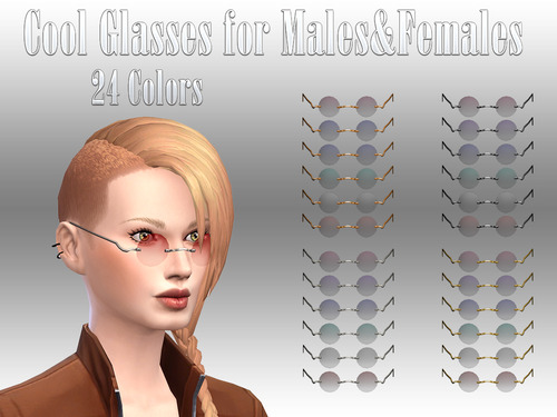 Sims 4 Cool Glasses 24 Colors at NotEgain