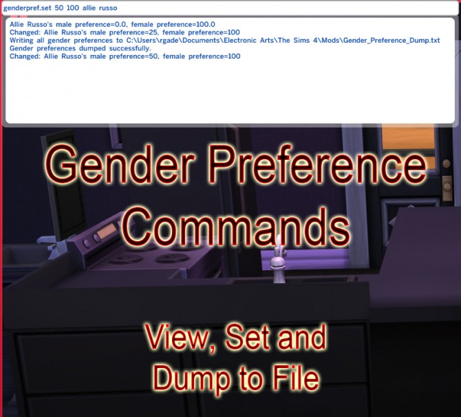 Sims 4 Gender Preference Commands by scumbumb at Mod The Sims