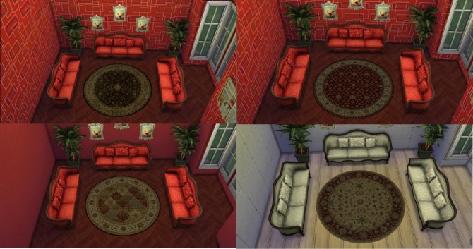Sims 4 Oriental Circular Rug by AdonisPluto at Mod The Sims