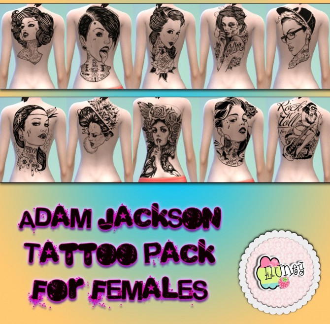 Sims 4 Girly version of Adam Jacksons Tattoos at Eluney Design