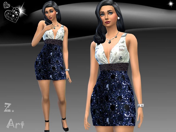 Sims 4 Sequins dress by Zuckerschnute20 at TSR