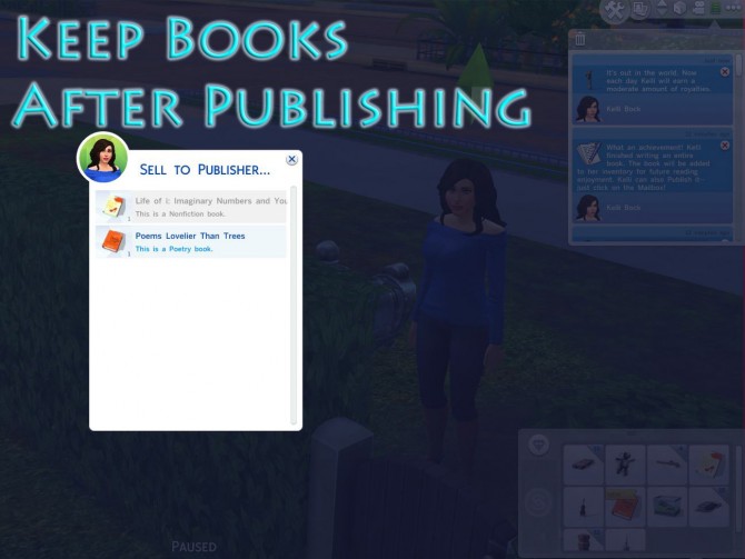 Sims 4 Keep Books After Publishing by scumbumbo at Mod The Sims
