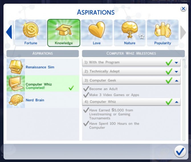 Sims 4 Computer Whiz Aspiration fix by Shimrod101 at Mod The Sims