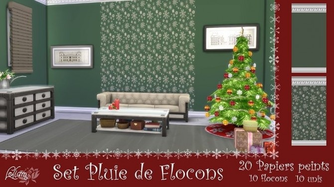 Sims 4 Snowflakes walls by loliam at Sims Artists